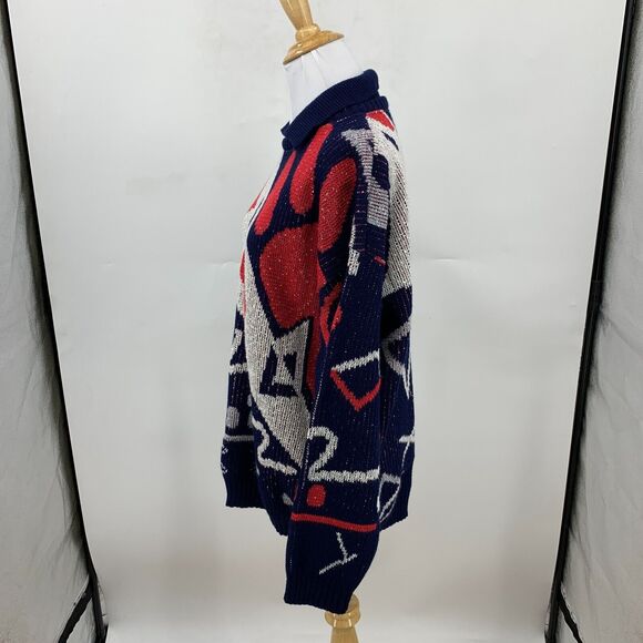Vintage Keneth Too! Plus Acrylic Sweater XL Extra Large Multicolor Retro 80s - Picture 4 of 11